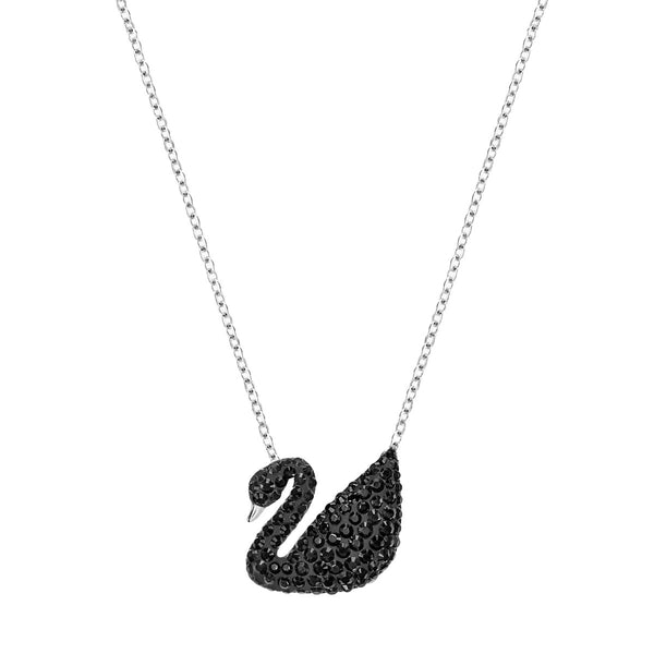 Swarovski Iconic Swan Pendant, Black